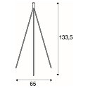 SLV Lampadaire FENDA II TRIPOD BASIS avec interrupteur, sans abat-jour E27 IP20, chrome 