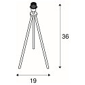 SLV Lampe de table FENDA II TRIPOD BASIS avec interrupteur, sans abat-jour E27 IP20, noir 