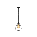 Pendant luminaire FENDA E27 Pendant rod, shade excl., black