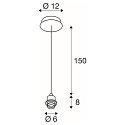 SLV Pendant luminaire FENDA E27 Pendant rod, shade excl., chrome