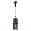 Luminaire à suspension LISENNE E27, gris, couleurs fumée gradable