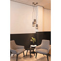 SLV Luminaire à suspension LISENNE E27, gris, couleurs fumée gradable