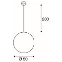 SLV Pendant luminaire ROTOBALL E27, silver-grey, whiteer Kunststoff, E27