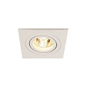 SLV Lumi�re encastr�e PIREQ QPAR51 SQUARE DOWNLIGHT pivotant, rotatif GU10 IP20, blanc mat gradable