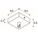 Rosace de plafond pour GLENOS angulaire, avec d�charge de traction, noir mat