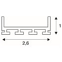 SLV GLENOS Profi-Profile 2609-200, Surface-/Recessed Profile, 2m, excl. cover, black matt