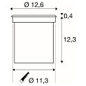 Projecteur encastr� ROCCI rond, rigide, r�sistant aux chocs IP67, acier inoxydable 
