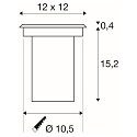 SLV LED Floor recessed spot SOLASTO, GU10, square, stainless steel 304, 6W, IP67
