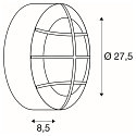 SLV Wall luminaire BULAN GRID, round, E27, max. 2x25W, white
