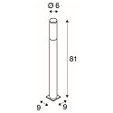 SLV Lampadaire d�ext�rieur BIG NAILS cylindrique, langue, avec diffuseur E27 IP44, acier inoxydable gradable