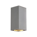 Luminaire mural d�ext�rieur BIG THEO UP/DOWN angulaire, direct / indirect GU10 IP44, Gris argent gradable