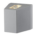 LED Outdoor luminaire OUT BEAM LED Wall luminaire, double beam, 3000K, IP44, silver grey