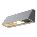 SLV Luminaire mural PEMA SQUARE E27 IP44, Gris argent
