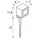 Lampe � piquet de terre NAUTILUS 10 CUBE forme en d�, avec prise de courant, r�glable IP44 / IP65, anthrazit 