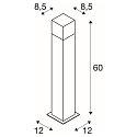 SLV Lampadaire d�ext�rieur GRAFIT 60 POLE angulaire, avec diffuseur E27 IP44, anthrazit gradable