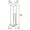 Lampadaire d�ext�rieur ARROCK STONE 75 COB angulaire, langue LED IP55, gris basalte, acier inoxydable 