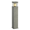 Lampadaire d'ext�rieur ARROCK GRANITE 70 angulaire, avec diffuseur E27 IP44, acier inoxydable, gris, sel et poivre gradable