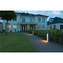 SLV Lampadaire d�ext�rieur ARROCK SLOT angulaire, rayonnement lat�ral GU10 IP55, acier inoxydable, gris, sel et poivre gradable