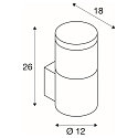 SLV Luminaire mural d�ext�rieur F-POL WALL cylindrique E27 IP54, anthrazit gradable