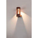 SLV LED Outdoor luminaire SLOTS WALL Wall luminaire, 6,3W, COB LED, 3000K, IP44, rust