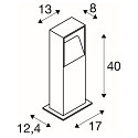SLV Luminaire en forme de borne LOGS 40 Bas, angulaire, indirect LED IP65, anthrazit 