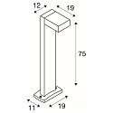 SLV Lampadaire d�ext�rieur QUADRASYL 75 Bas, angulaire GX53 IP44, anthrazit gradable