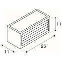 SLV Luminaire mural BOX-L � 1 flamme, angulaire E27 IP44, anthrazit gradable