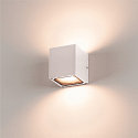 SLV Luminaire mural d�ext�rieur SITRA CUBE haut bas, forme en d� GX53 IP44, blanche gradable
