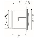Luminaire d'encastrement mural  DOWNUNDER OUT S Bas, asym�trique IP55