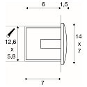 SLV Luminaire d'encastrement mural  DOWNUNDER OUT M Bas, asym�trique IP55, blanche 