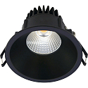recessed luminaire VELIA round IP44, black matt dimmable 11W 3000K