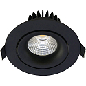 Lumière encastrée VELIA TILT rond IP44, noir mat gradable 11W 740lm 3000K