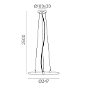 ACB pendant suspension LISBOA 40 - ON-OFF / TRIAC - 250CM 3-fold, black matt