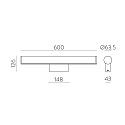 ACB mirror luminaire URATURKANA 3908/16 IP44, chrome, opal