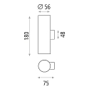 ACB Wall luminaire ZOOM 16/3764-18, Up & Down, 2x GU10 max. 10W (LED), black