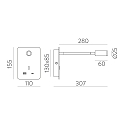 ACB Luminaire mural SENDA 16/3835 avec interrupteur, avec connexion USB, réglable IP20, noir