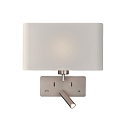 Luminaire mural ROMEO 16/3971 avec interrupteur, avec connexion USB, r�glable E27 IP20, nickel mat
