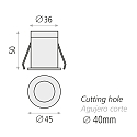 ACB Plafonnier encastré DOT IP20, blanche 