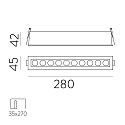 ACB Lumière encastrée INVISIBLE 3980/280 IP20, blanche 24W 1790lm 3000K 36° 36°