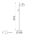 ACB Lampadaire GINA GU10 IP20, noir  