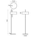 ACB Lampadaire CLIP 8178 avec abat-jour E27 IP20, noir  
