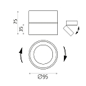 ACB Plafonnier encastr� MAKO rond IP20, noir  