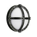 Luminaire mural d'extérieur TYPE NO 6230 rond, avec couverture E27 IP44, noir , argent gradable