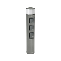Outdoor Socket column Type No. 2202, LED + 3 Schuko sockets, IP44, 10W 3000K 900lm, without switching function, anthracite