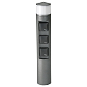 Outdoor Socket column Type No. 2202, LED + 3 Schuko sockets, IP44, 10W 3000K 900lm, without switching function, anthracite