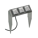 Brochet de prises TYPE NO 4403 3 fois, horizontal, acier inoxydable mat, anthracite mat
