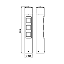 Albert Outdoor Socket column Type No. 2202, LED + 3 Schuko sockets, 10W 3000K 900lm, excl. switching function, dimmable, brown brass