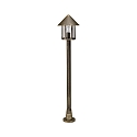Path light Country style Conical roof modern Type No. 4126, 125cm, IP44, E27 QA55 max. 57W, cast alu / clear, brown brass