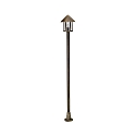 Mast light Country style Conical roof modern 1 flame Type No. 4127, 183cm, IP44, E27 QA55, cast alu, acrylic, brown brass