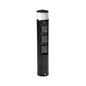 Colonne lumineuse � douille TYPE NO 2202 3 fois, rond, sans fonction de commutation, noir mat